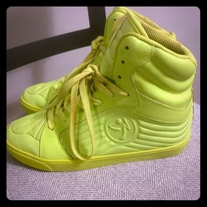 Bright yellow Zumba Fitness dance shoes